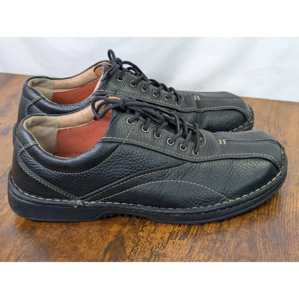 Clarks Nebulae Style Mens 9M Black Leather Lace Up Casual Shoes 75052